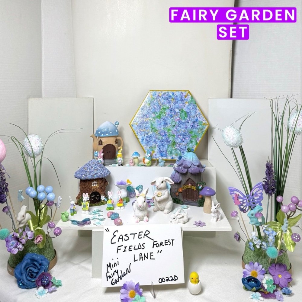EASTER FIELDS FOREST LANE MINI FAIRY GARDEN GIFT SET